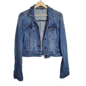 American Eagle Medium Jean Trucker Jacket Denim Classic Cropped‎